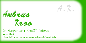 ambrus kroo business card